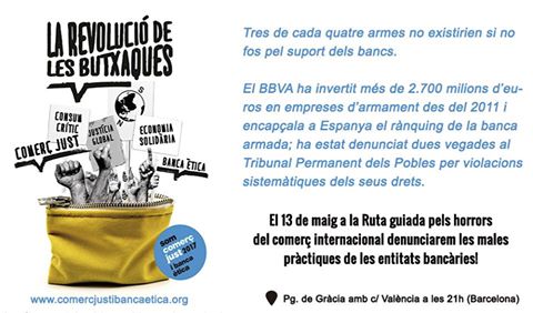 CentreDelas's tweet photo. Aquest dissabte al vespre en la #RutaHorrors denunciarem el finançament a la indústria militar per part dels bancs  https://t.co/lAhVwmCA9Y https://t.co/KkJvnixQTE