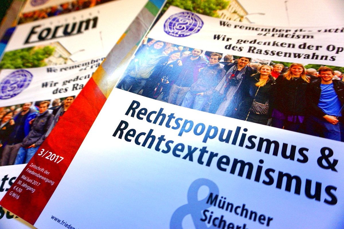 Die neue Ausgabe unserer Zeitschrift 'FriedensForum' ist da! Diesmal zum Thema #Rechtpopulismus & #Rechtsextremismus friedenskooperative.de/aktuelles/frie…