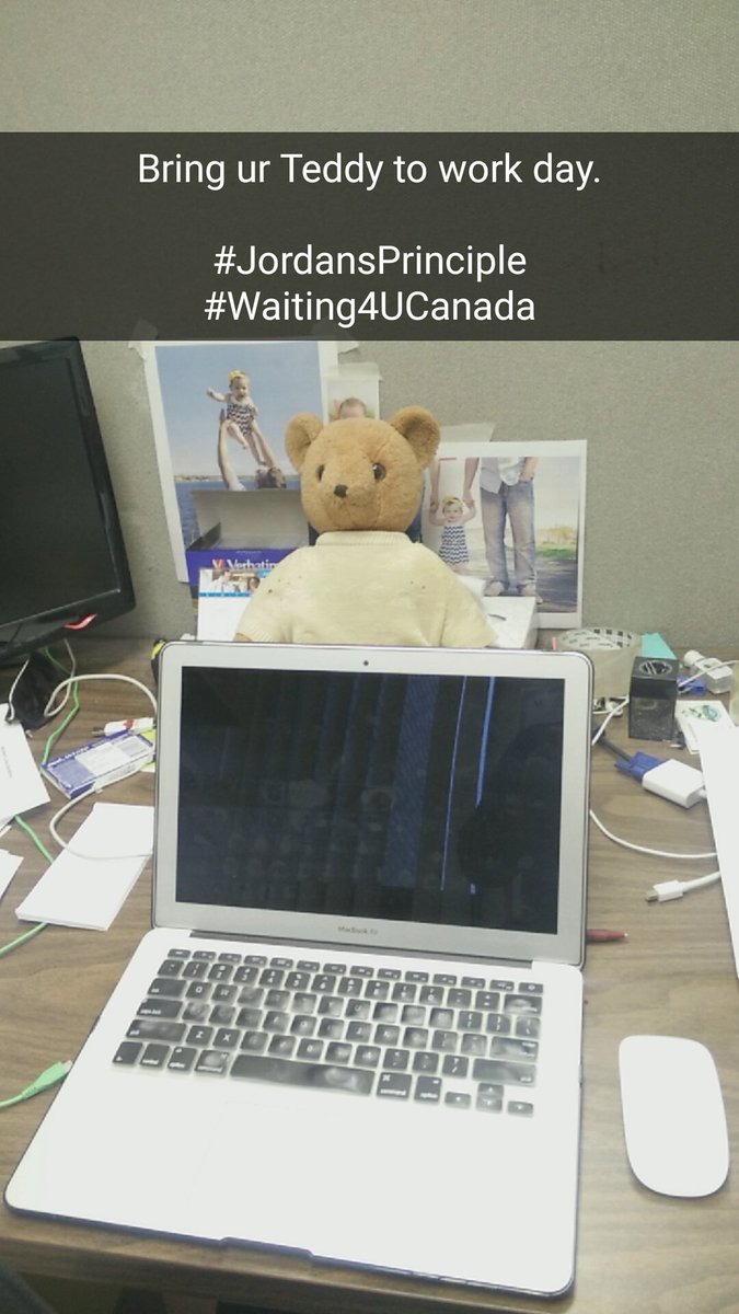 Bring ur Teddy to work day.

#JordansPrinciple
#Waiting4UCanada