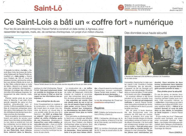 dataouest's tweet photo. La presse en parle : voici l'article complet de #OuestFrance sur le coffre-fort numérique de #DATAOUEST #cloud #lo… https://t.co/4iDRAXXtCw https://t.co/eAvniIrJHL