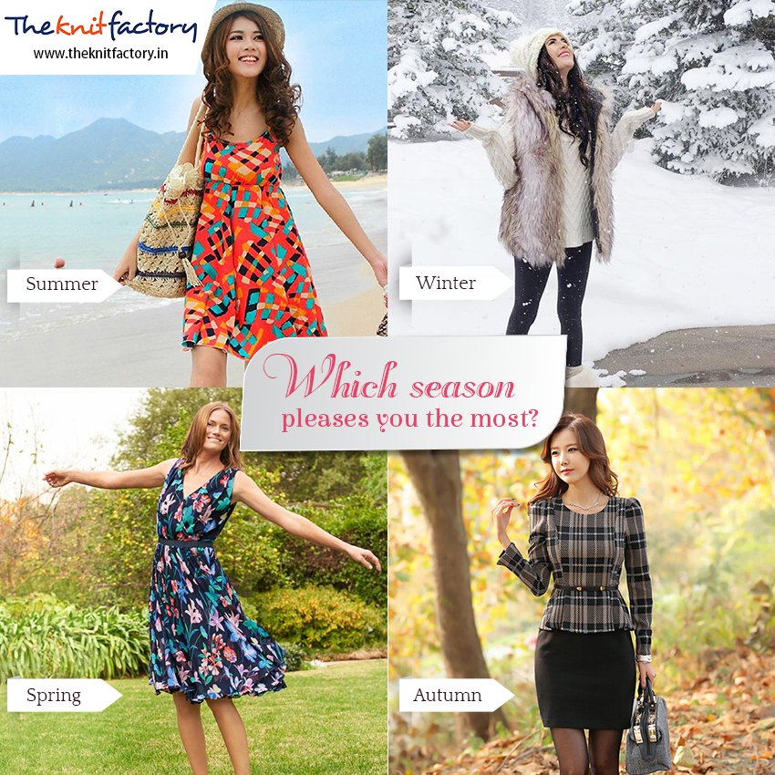 KnitFactoryIn's tweet photo. Which season brings the best in you ?

#TheKnitFactory #Seasons #WinterWear #SummerWear https://t.co/7gzZTTWMFL