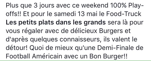 [J-3] ⏳🍔🌮🚚🏟🏈⚫🔴

#Affamé #Playoffs #GoAnkou #AnkouFauche #VaincreLaHorde #LaRennesDesSports