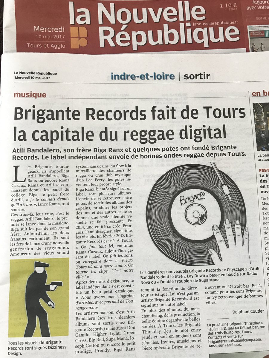 WeBrigante's tweet photo. Brigante Records est dans @lanouvellerep aujourd'hui ! Merci à Delphine pour son article à propos du crew et de ses actus ! https://t.co/rd1Ojb9zAw