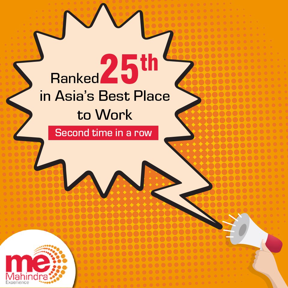 RextonIndia's tweet photo. #DidYouKnow Mahindra AFS is 1 among the only 7 Indian organizations to make it to Asia’s Best Places to Work list! #ThankGodItsMDay https://t.co/TFGajUGCZM