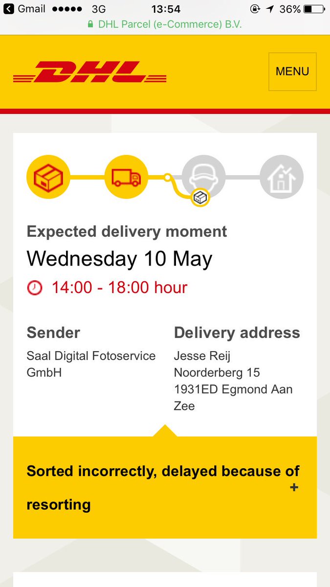 Jessecoria's tweet photo. @DHL_NLexpress hoe kan dit nou.. twee pakketjes worden via jullie bezorgd, gaat tot twee keer mis https://t.co/67YeWvbbQ9