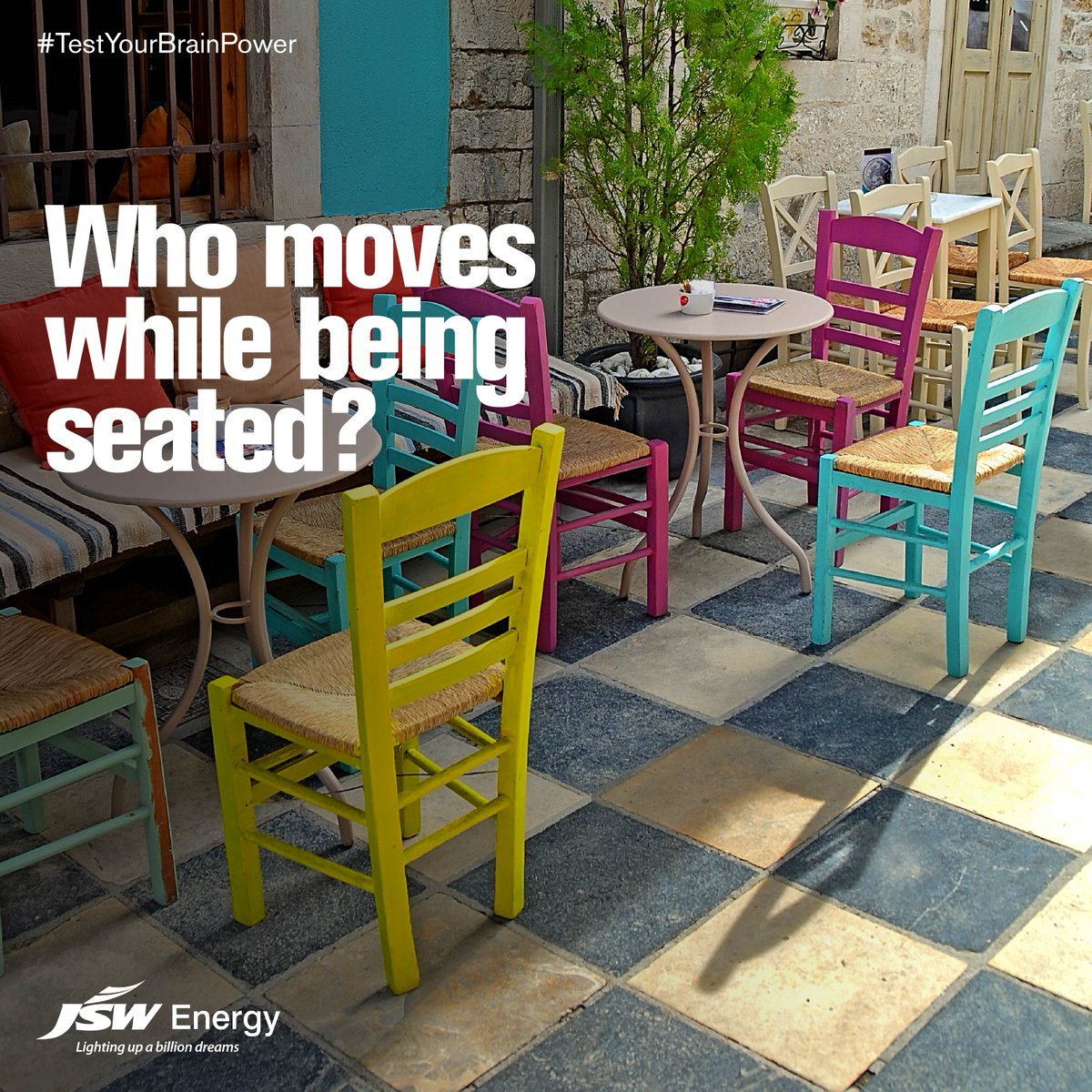 JSWEnergy's tweet photo. #TestYourBrainPower with this little riddle and tell us your answer in the comments below. Tag your friends to see who gets it right. https://t.co/2Tj7S8HFJd