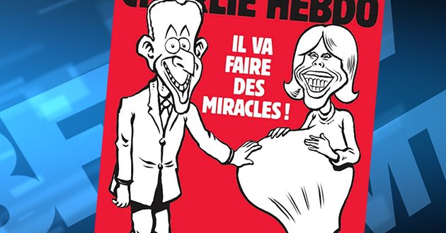 BFMTV's tweet photo. Charlie Hebdo publie un dessin de Brigitte Macron enceinte https://t.co/BnMRwGdLWb https://t.co/vgOe9SwA6H