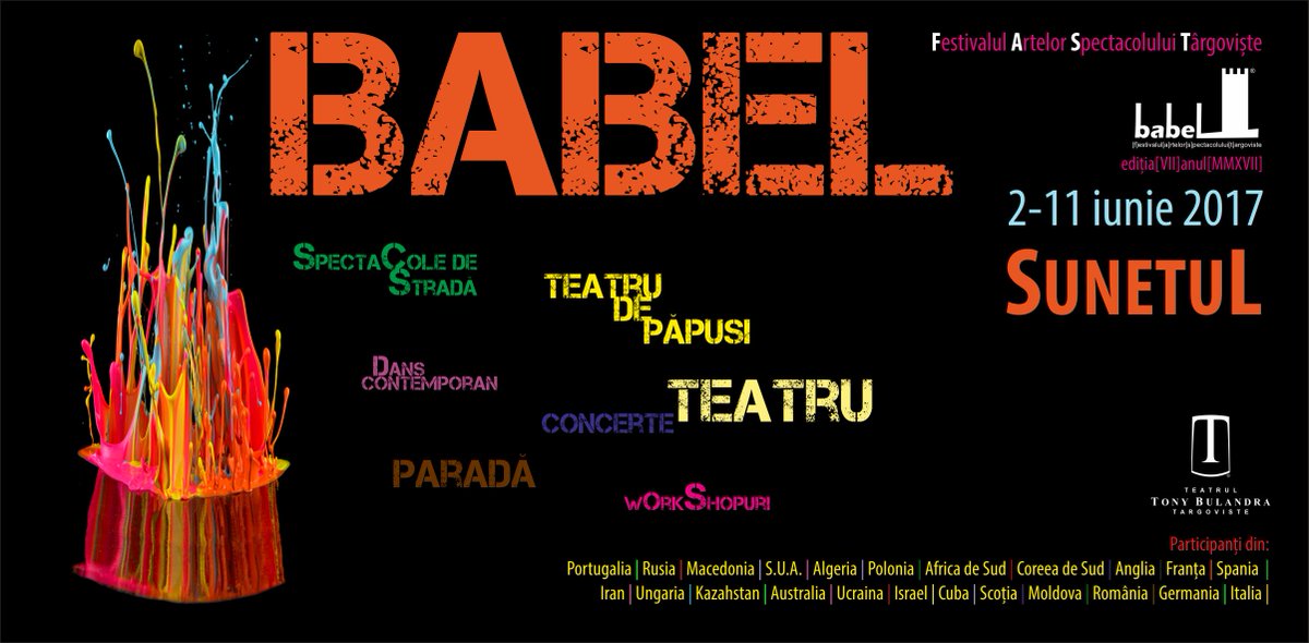 Tony_Bulandra's tweet photo. #TeatrulTonyBulandra #BabelFAST #Sunetul #Voluntariat
Festivalul Babel își (re)cheamă voluntarii la înrolare! https://t.co/SOOGOKgkny
