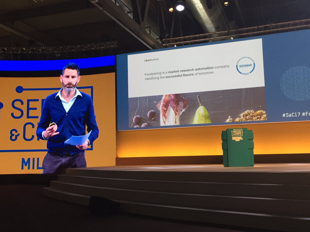 SEEDSandCHIPS's tweet photo. #SaC17 Johan Langenbick @foodpairing is a market research automation company identifying the successful flavors of tomorrow 
#AI #FoodTech https://t.co/Tm9cbLVqex