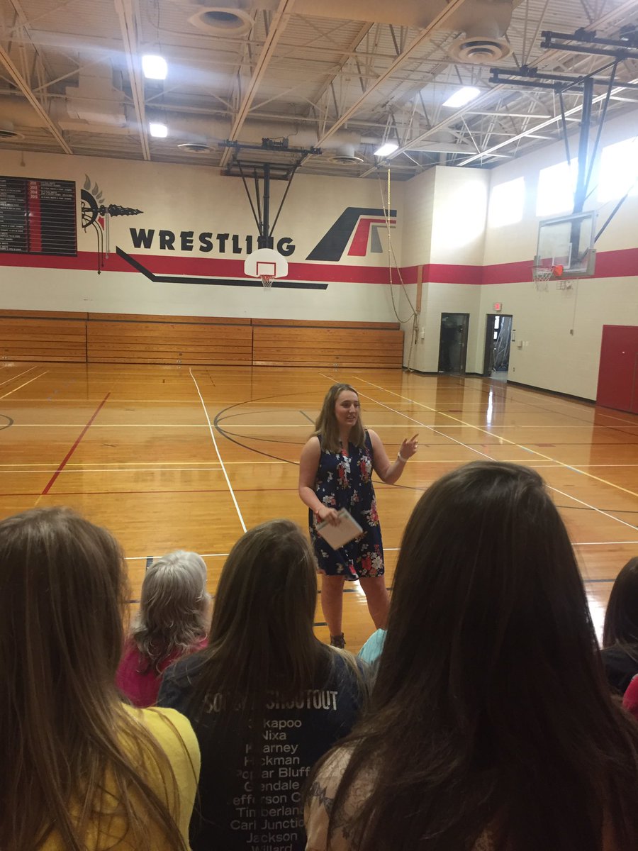 Senior Abby Herman giving her testimony this morning at FCA.