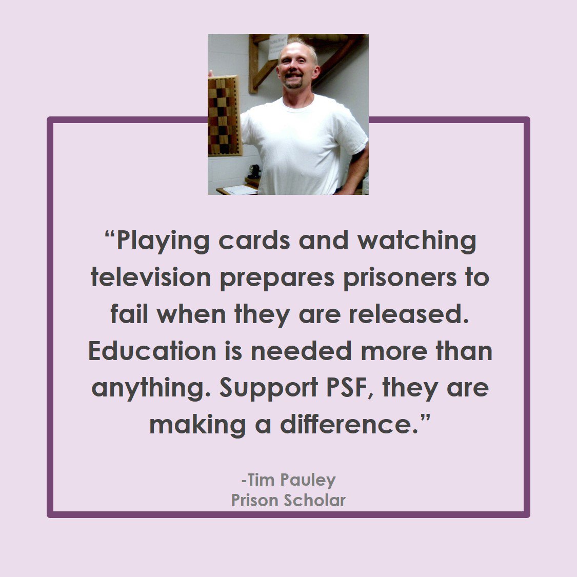 Prisonscholars's tweet photo. For a proper #secondchance, #inmates need to be prepared for life after release. #HigherEd is this #preparation #TP_PSF #SupportPSF https://t.co/wzRFoOsuVl