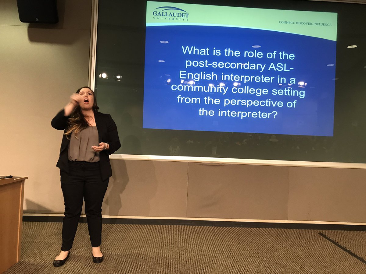 Samantha Fina MAI #Gallaudet explores role of Community college interpreters