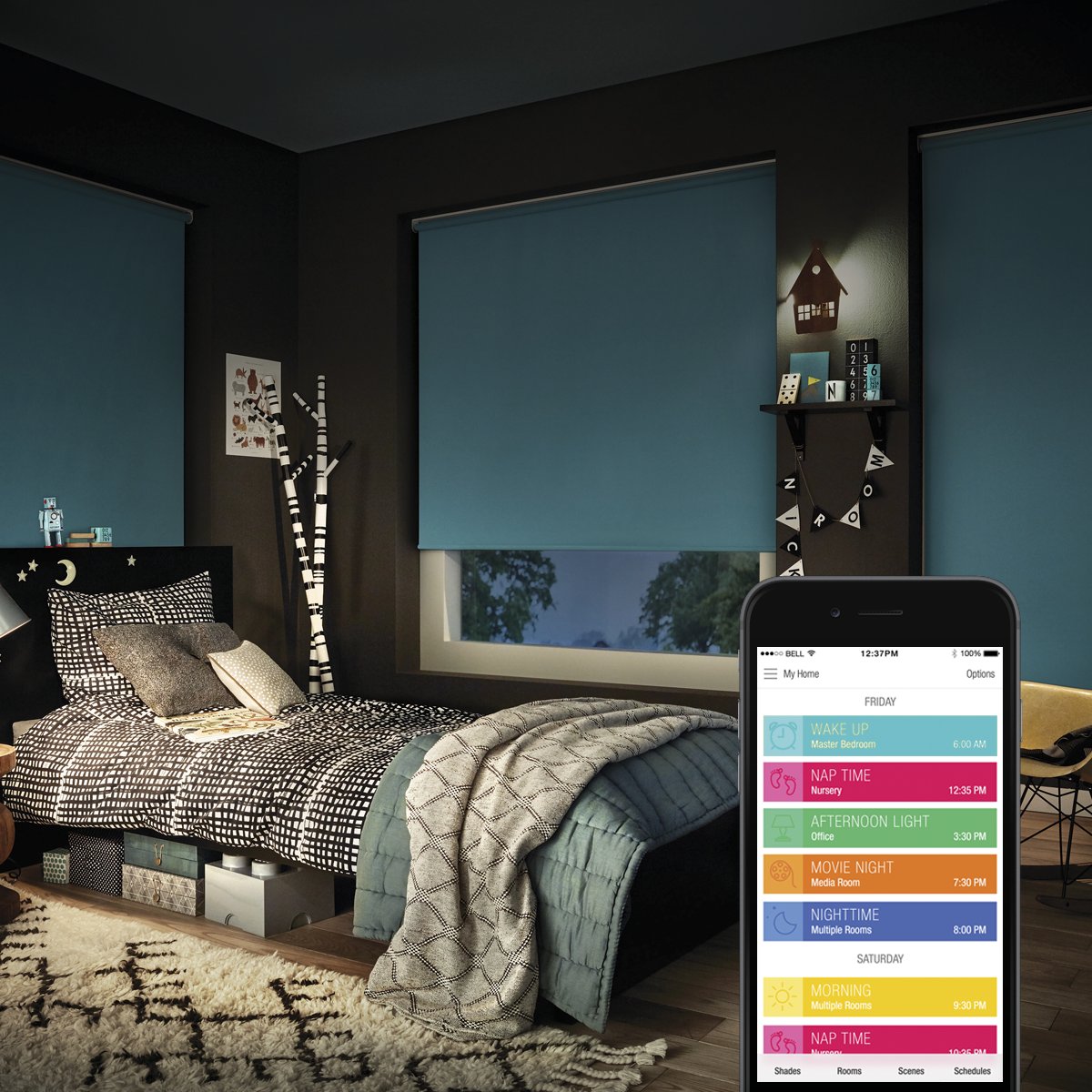 LuxaflexUK's tweet photo. Use PowerView® App to move your window treatments to the exact position you want and schedule them. https://t.co/Z8sQxRUAPn #Luxaflex#Blinds https://t.co/I7WvwrPehH