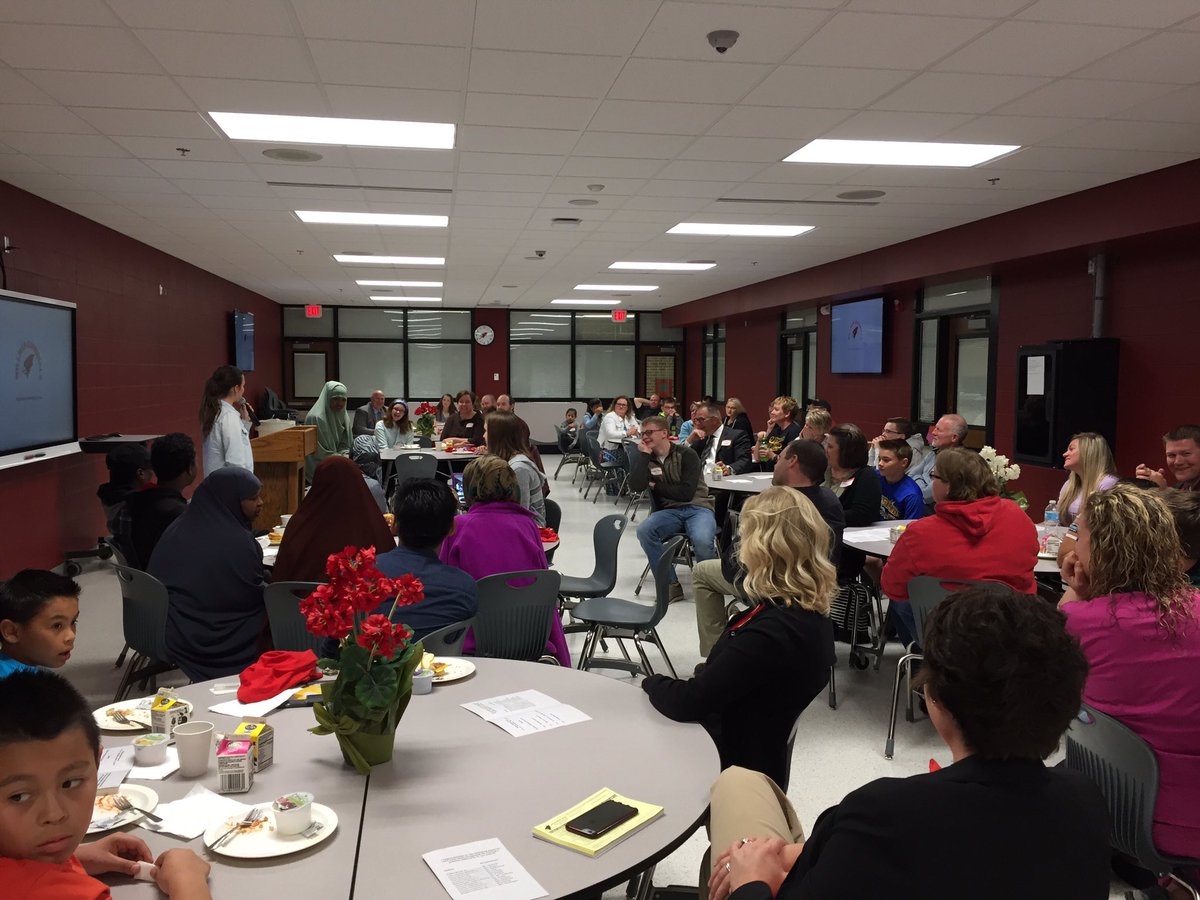 Breakfast of Champions program this morning! Teachers recognizing students for making a positive difference in our school!