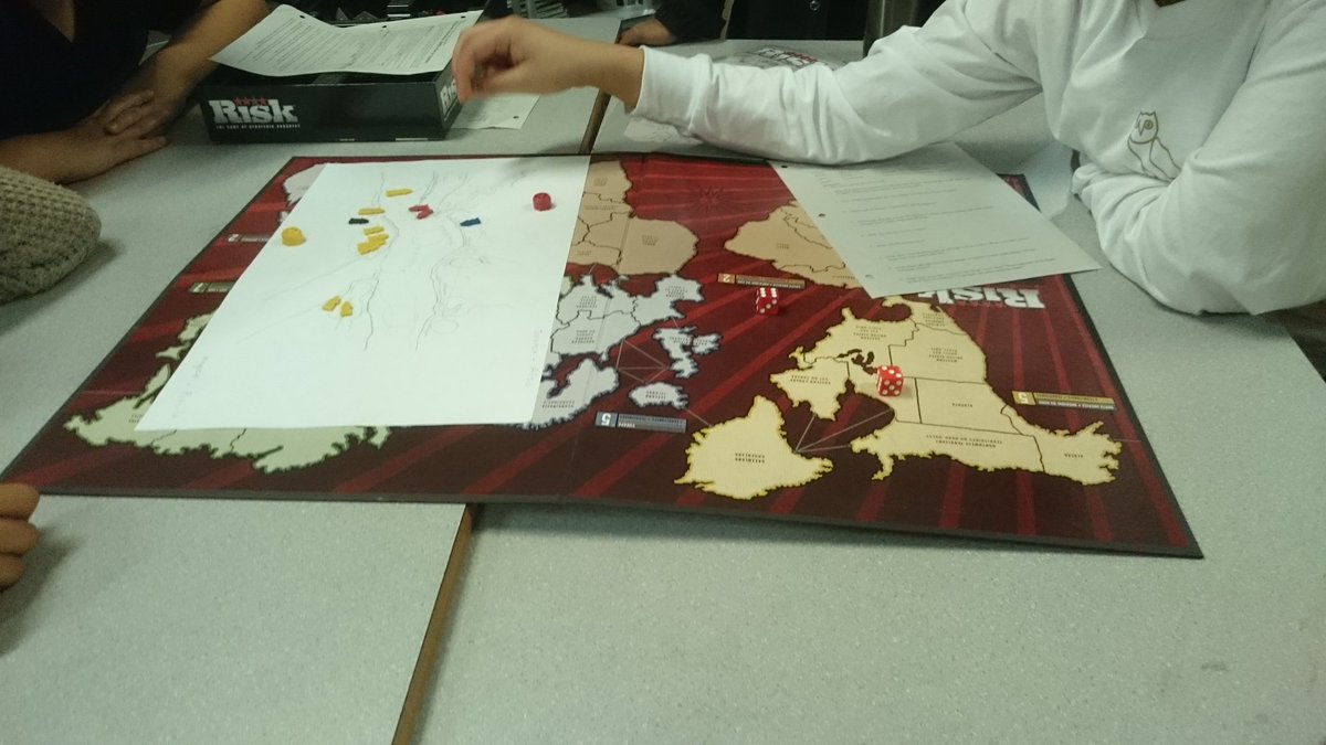 MWiebe36's tweet photo. Risk: Quebec 1759 edition is chaos in #Socials9. Will Montcalm or Wolfe get the upper hand? Thanks @gthielmann for the idea. #eclearns https://t.co/xPFDMQ9Kyk