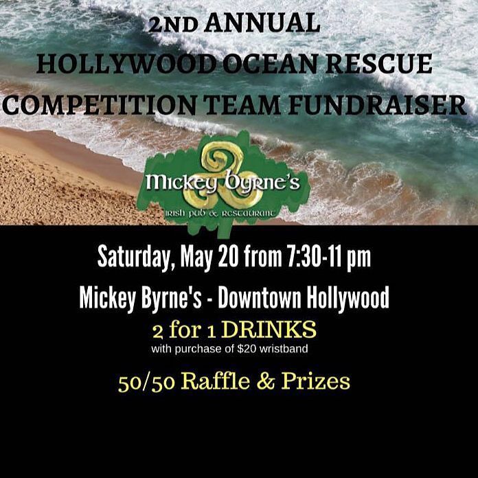 MickeyByrnesPub's tweet photo. Support Hollywood Ocean Rescue Team  next Saturday May 20th 7pm - 2 4 1 drinks and great raffle  prizes. #hollywoodfl #mickeybyrnes #hollyw… https://t.co/kClVN8kCxE
