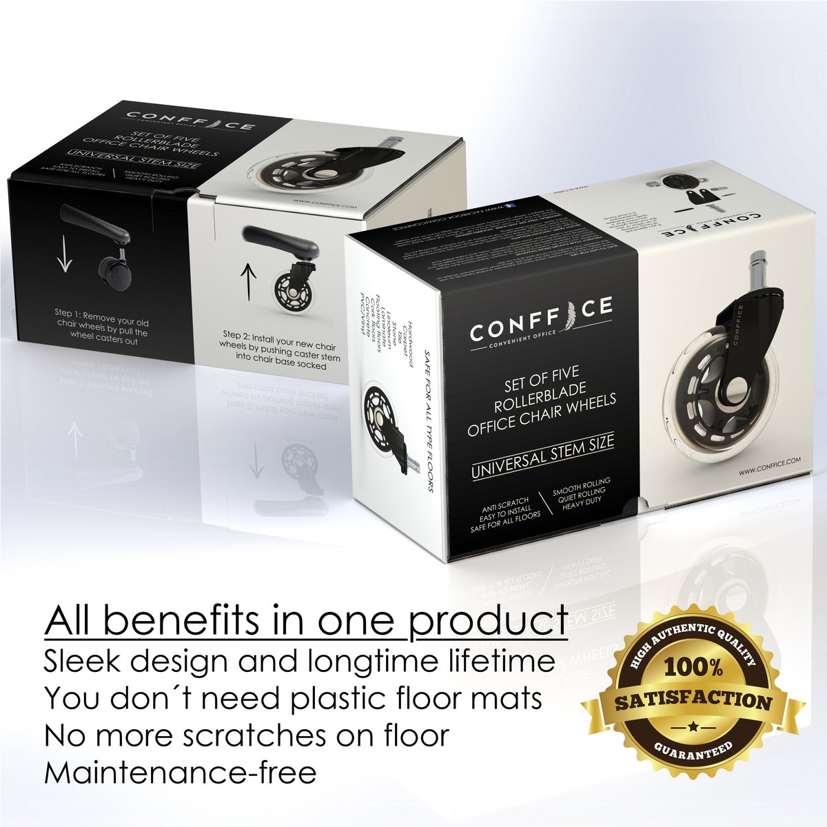 Conffice's tweet image. Hi, Enjoy smooth and quiet move, buy these brand new office chair casters and don´t be worried about your floor. goo.gl/I1R6Jx