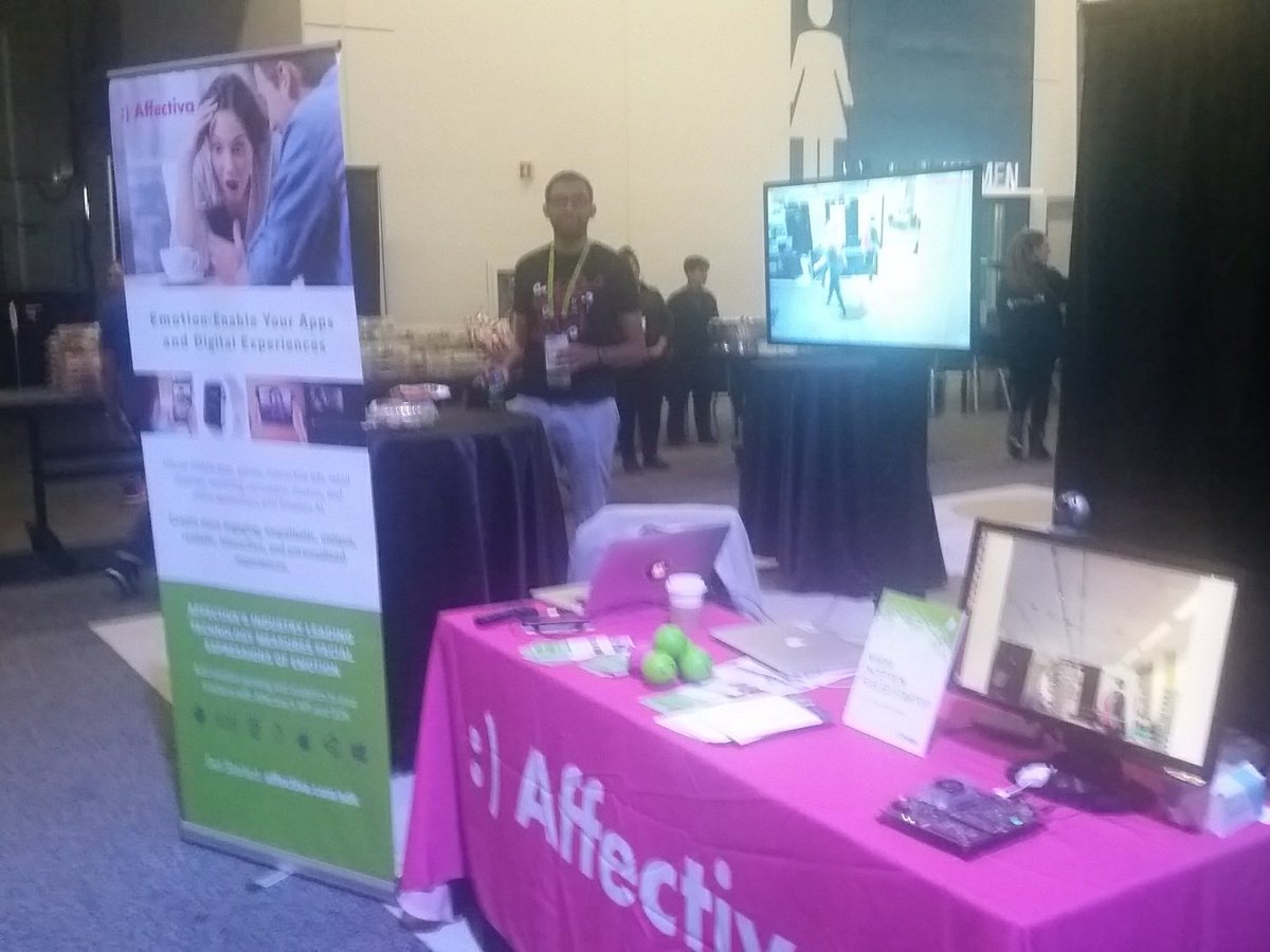 pjturcot's tweet photo. The calm before the storm at the @Affectiva  booth. 10 minutes before the doors open to the exhibit hall #GTC17 https://t.co/l6NVBuueID
