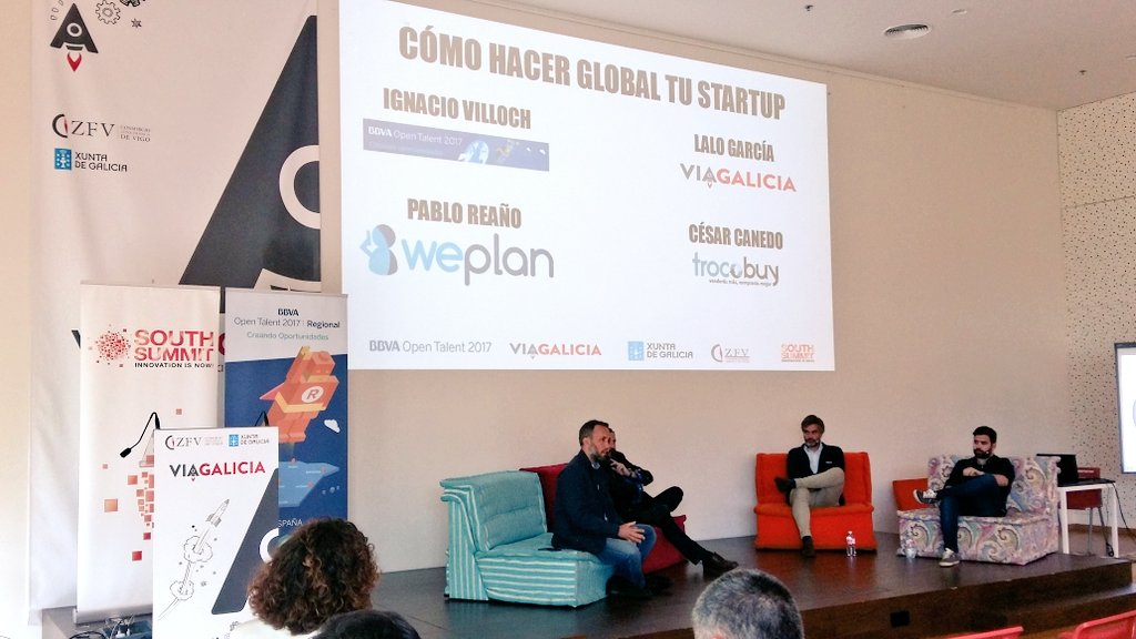 Mesa redonda sobre "Cómo hacer global tu startup" con <a href="/Capitancook/">Nacho Villoch</a> <a href="/pabloreano/">Pablorea</a> <a href="/LaloGTorres/">Lalo Garcia Torres</a> y Cesar Canedo de Trocobuy #ViaGalicia