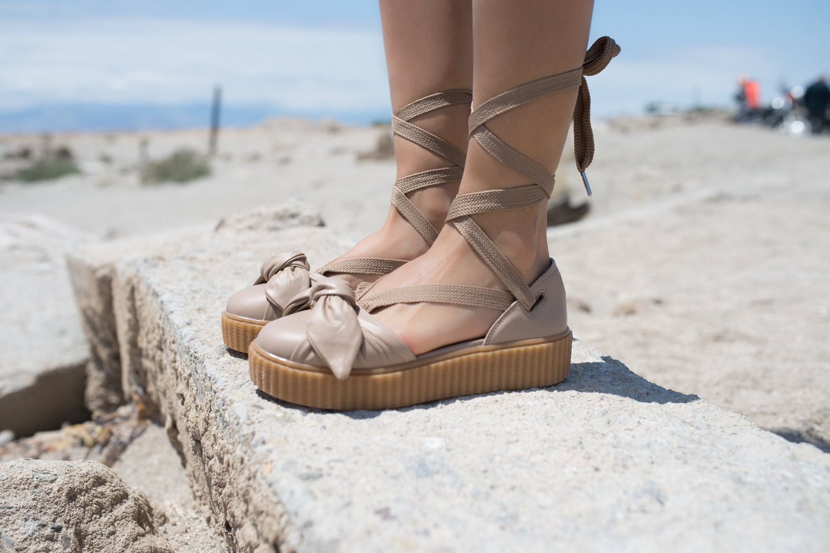 rihanna fenty bow creeper sandals