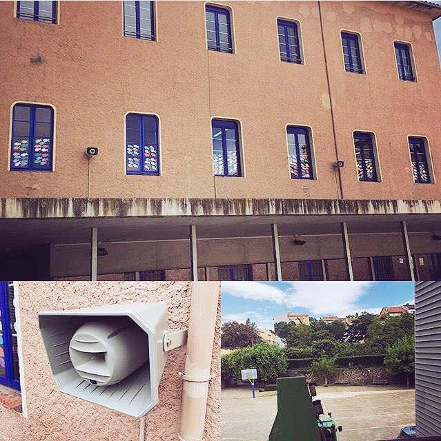 JUMPACKMUSIC's tweet photo. 📢🔧 Matí d'instal•lació d'una nova línia de #megafonia per exteriors a l'escola @cordemariaolot 🎓 #sound #golmar #installation https://t.co/JccWrkX8gz