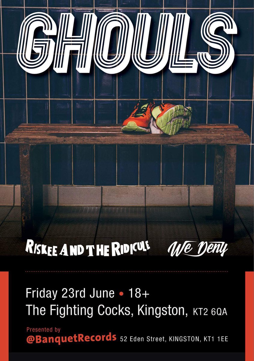 Awww yeah!! Album launch 23/06/17 with mega buds <a href="/RiskeeRidicule/">Riskee & The Ridicule</a> <a href="/WeDenyOfficial/">We Deny</a> all thanks to <a href="/BanquetRecords/">Banquet Records</a> TIX: tinyurl.com/GhoulsFC