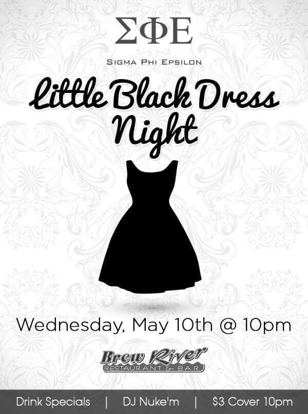 End the semester right! Come out TONIGHT to our Little Black Dress Party <a href="/BrewRiver/">Brew River</a> starting at 10 p.m.