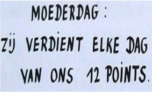 Moederdag VS Eurosongfestival