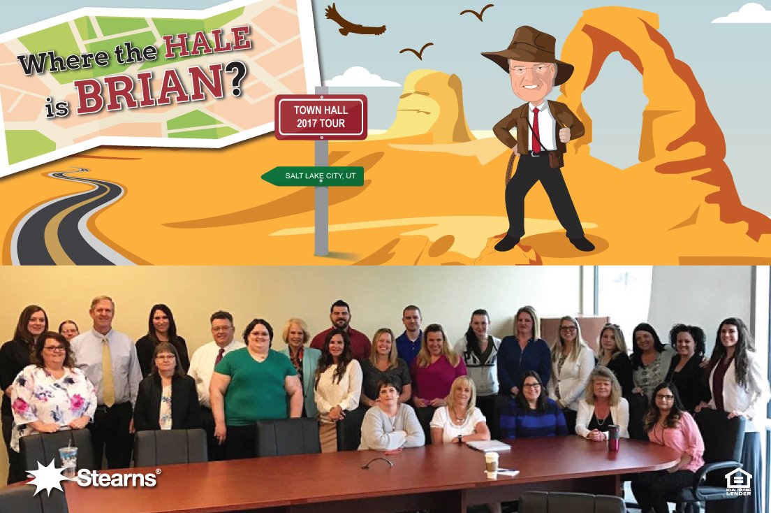 joinstearns's tweet photo. #WheretheHale is our CEO Brian? He was spotted in Salt Lake City, spreading the word about Stearns' bright vision &amp; plan in 2017! NMLS#1854 https://t.co/MLS0m72Hwx