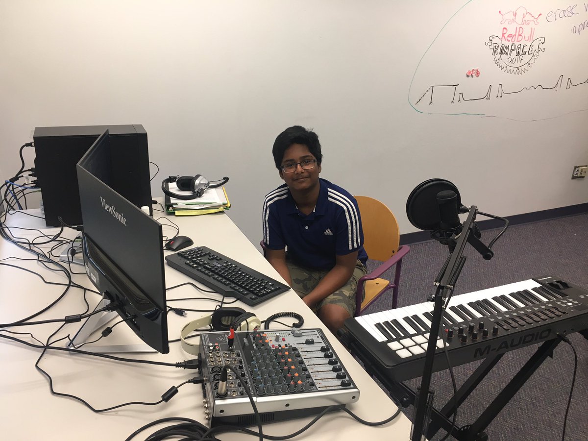 eps_tech's tweet photo. Congrats to Akaash, the first EMS student to record his own song in the new EMS innovation zone! https://t.co/EoHBEmbMon
