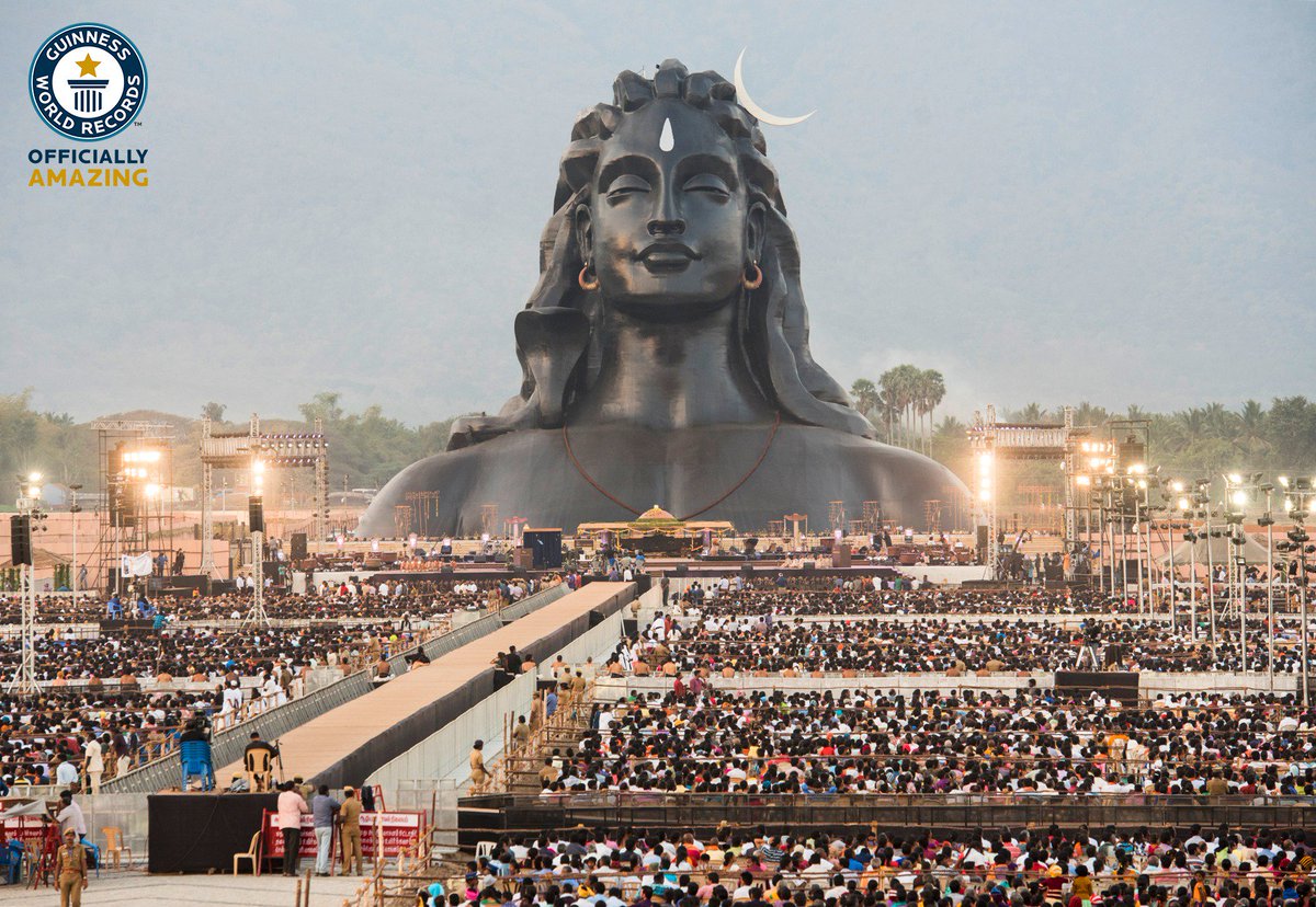GWR's tweet photo. Largest bust (sculpture)
This incredible 112ft sculpture of Adiyogi Shiva was unveiled recently in Tamil Nadu, India https://t.co/v706Ls7DP8 https://t.co/vq1TNCk7zO