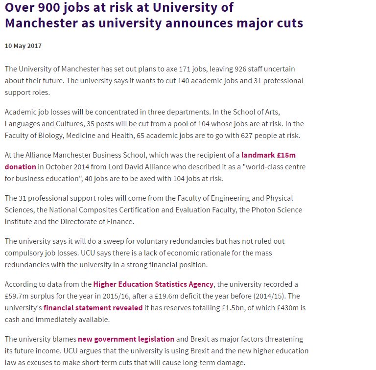 ucu's tweet image. Over 900 jobs at risk at University of Manchester as @OfficialUoM announces major cuts