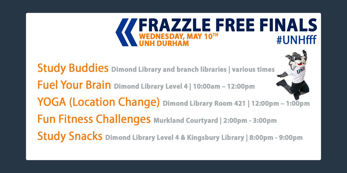 UNHStudents's tweet photo. Happy Reading Day, Wildcats! π Keep your stress under control with these frazzle-free activities: https://t.co/GM44bvSuNh #UNHfff https://t.co/gDLBmdbtOw
