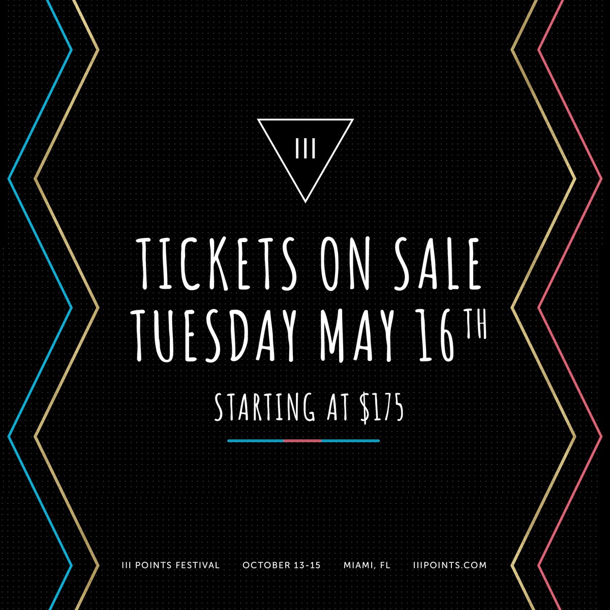 III Points 2017 tickets are back on sale next Tuesday, May 16th at 10am EST with the release of our full lineup! Are you ready?