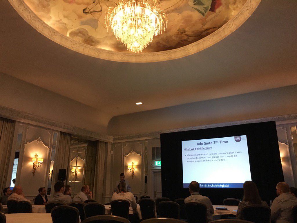 kironaltd's tweet photo. @HMSinfo Liam King talking at the @kironaltd User Group #infosuite business intelligence. https://t.co/0IhC5pZA9M