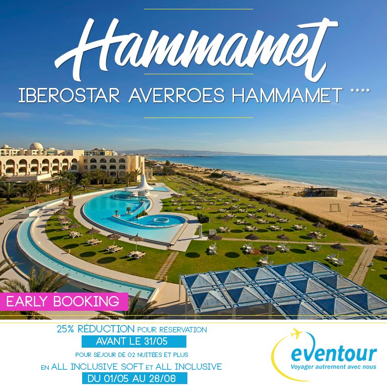 eventourTN's tweet photo. #Early #booking #Hotel #Iberostar #averroes #Hammamet 4*
Infoline:23 398 000
#eventour #tunisie #trip #voyage #tourisme https://t.co/4yaFHog27e