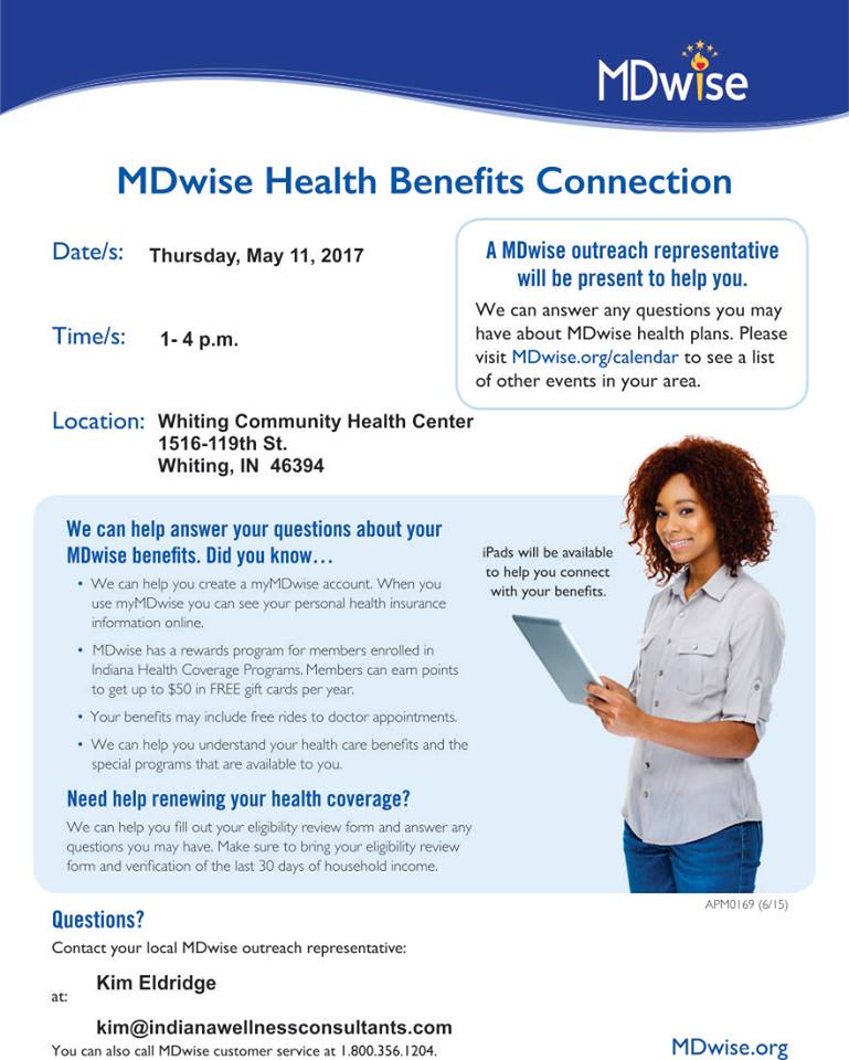 MyPowersHealth's tweet photo. Questions about MDwise benefits? We can answer! May 11, Whiting-MDwise rep will be there to help. https://t.co/PPDjOLYRjF #mdwise #insurance https://t.co/xZ5FJoIECk