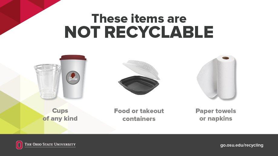 OhioStSustain's tweet photo. We know #OhioState recycling can be tricky. Here's a few tips to make things easier! https://t.co/RUgeT221Gp