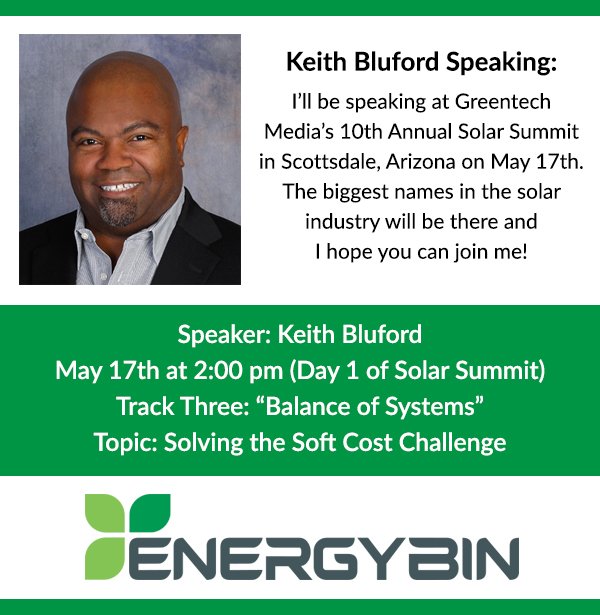EnergyBinCom's tweet photo. Join us at Solar Summit! Use our discount code ENERGYBIN15 for 15% off registration! https://t.co/lGJ8n8tVPk
 #energybin #gtmss17 https://t.co/16zwjMqkmo