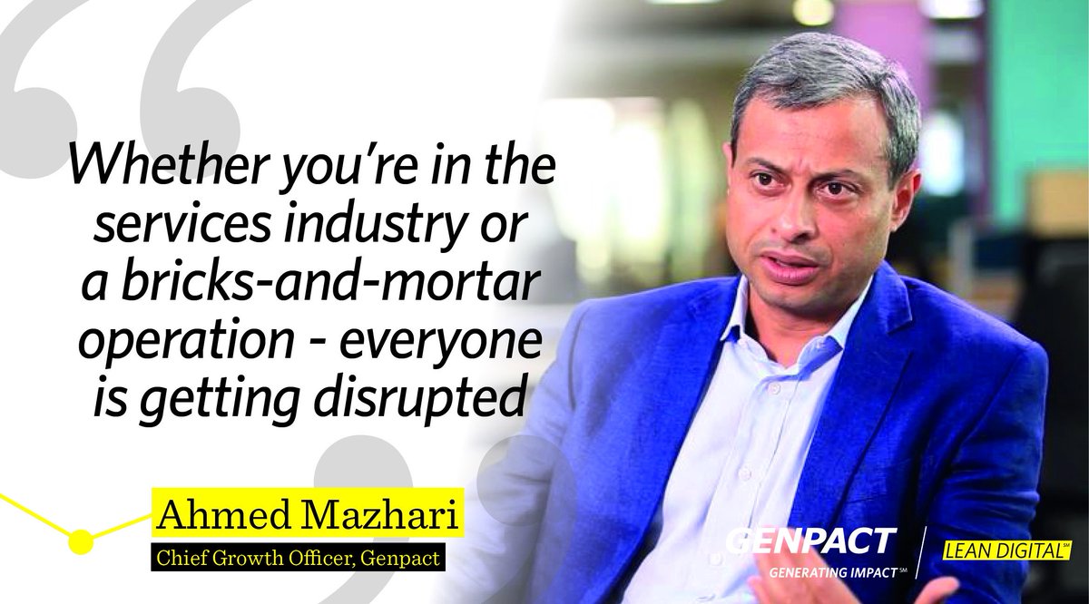 Genpact's tweet photo. Video featuring SVP &amp; CGO @ahmed_mazhari on changing client perspectives in a #digital disruptive environment https://t.co/kAaoV0preR https://t.co/p6XInLXcVd