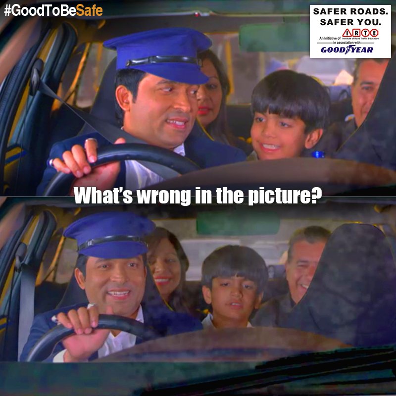 GoodyearIndia's tweet photo. Don’t spot the difference. Share what your driver shouldn't be doing whilst driving #GoodToBeSafe @IRTEsocial https://t.co/nu8U6Yrkv7