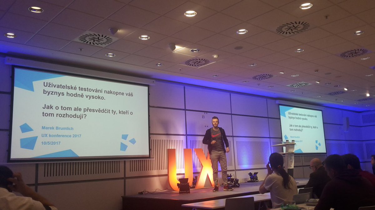 heurekacz's tweet photo. Náš UX guru @marekbrumlich právě začíná. Jak přesvědčit vedení o uživatelském testování? #uxkonference #vheurece https://t.co/Q4qiWOdPB1
