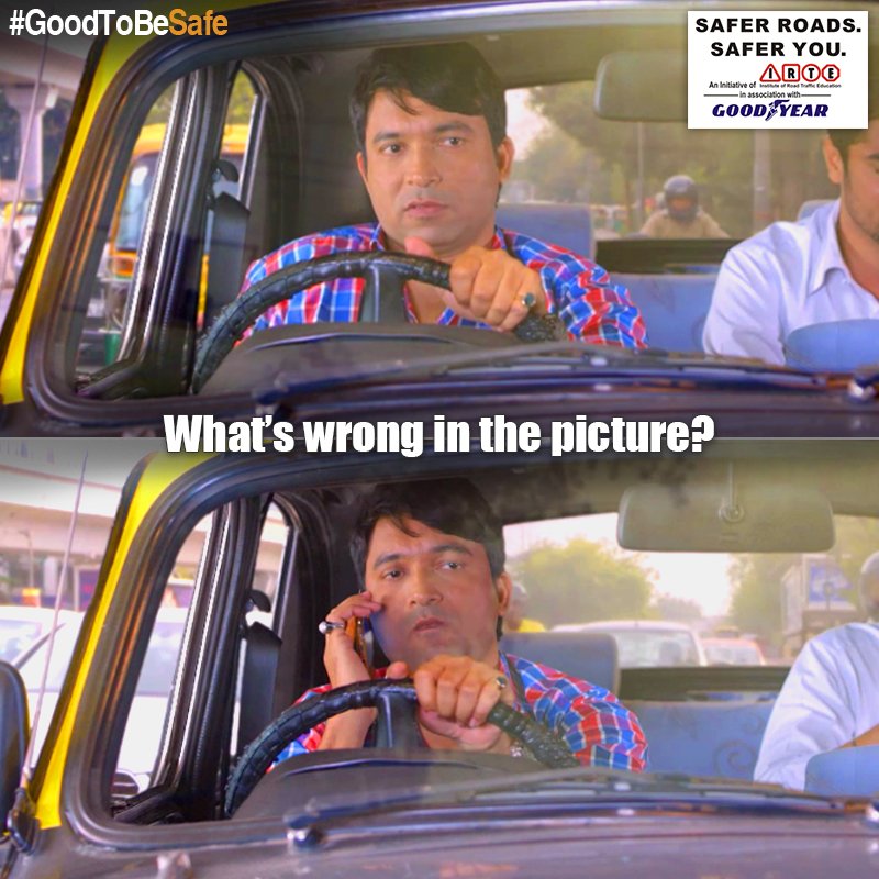 GoodyearIndia's tweet photo. Are you aware of all the driving Do’s & Don’ts? Let’s see if you can spot what shouldn’t be happening. #GoodToBeSafe @IRTEsocial https://t.co/sYg2FOlfgb