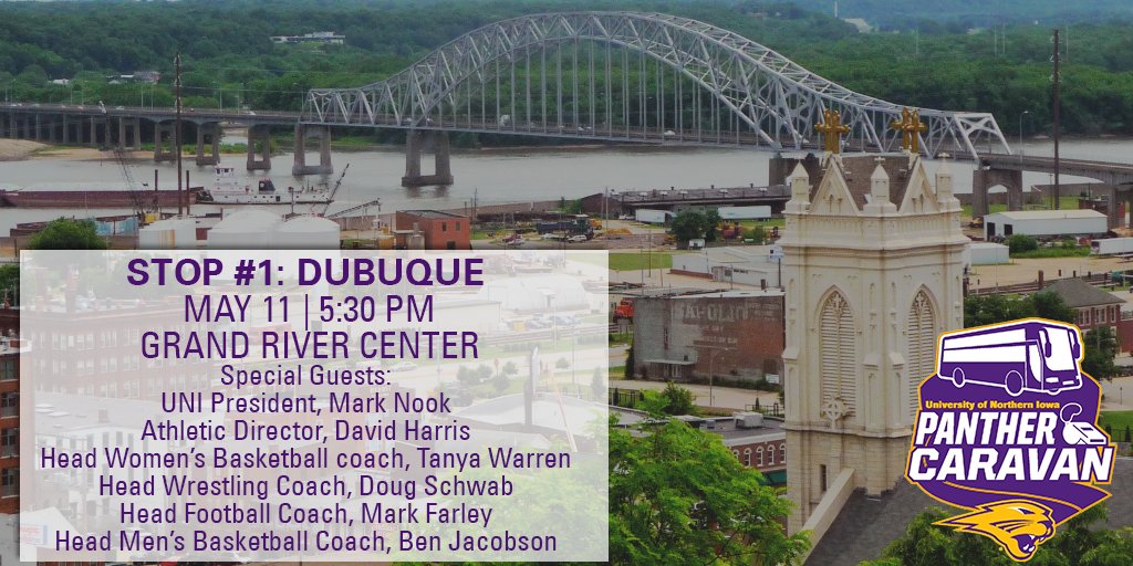 UNIAthletics's tweet photo. Headed to Dubuque. Tag your photos from this FREE event with #UNIFight for a chance to win @UNIFootball tickets! https://t.co/YKw1RKqrrv