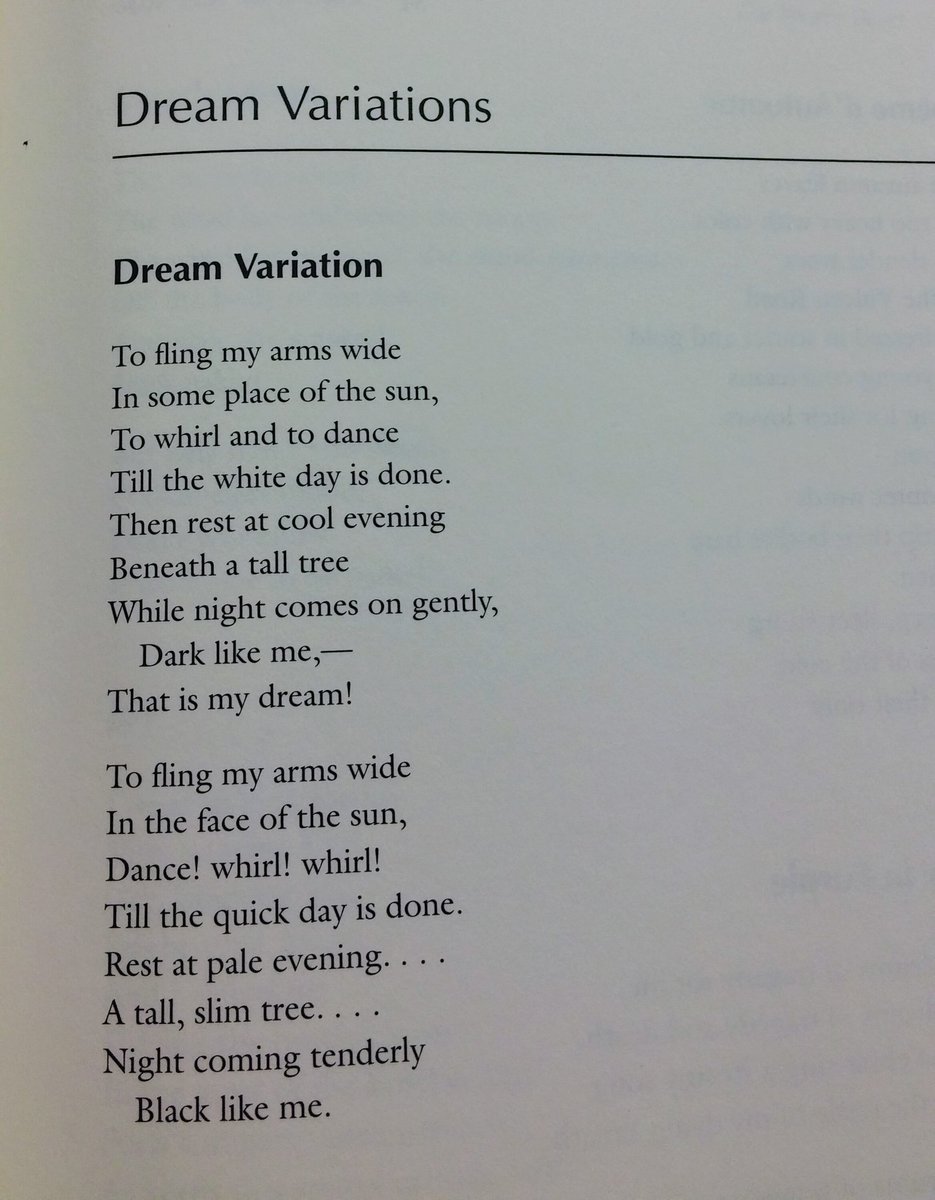 JenniferEStahl's tweet image. Analyzing Langston Hughes' poem "Dream Variation"...what is this poem really about? #section73 #ELArocks