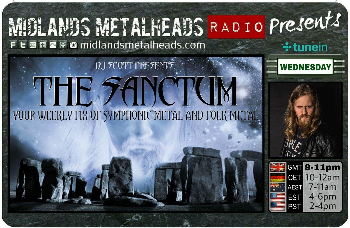 MMSanctum's tweet photo. Tonight from 9pm GMT #TheSanctum with DJ Scott. 2 hours of #symphonicmetal and #folkmetal @Mid_Metalheads https://t.co/Qjol00lo6p
