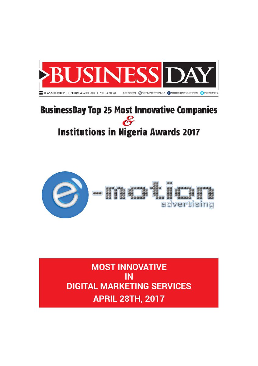 BusinessDayNg's tweet photo. Roll call of Top Innovative companies in Nigeria. #BDMIC2017 https://t.co/VcfEgGZMHM