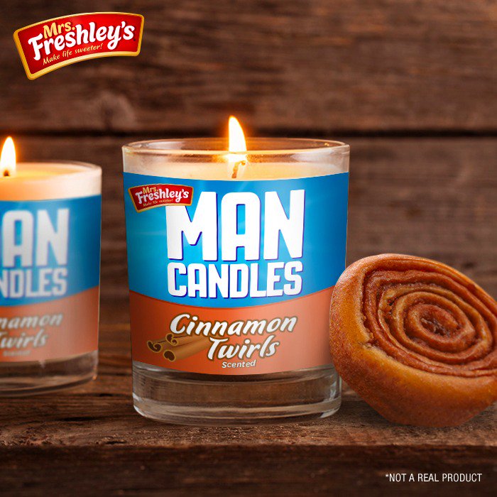 mrsfreshleys's tweet photo. Breathe in the sweet and manly aroma of our Cinnamon Twirl man candle. Guaranteed to smell like cinnamon. #MrsFreshleys #WeWish #Candles https://t.co/vInMyUF4eU