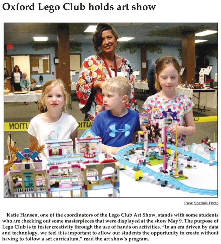 OxBlackhawks's tweet photo. The first-ever Lego Club Art Show was AWESOME. Watch for more photos. Thx, @eveningsun, for joining us. #LEGO #LEGOclub #creativekids https://t.co/AZYERTUDVy
