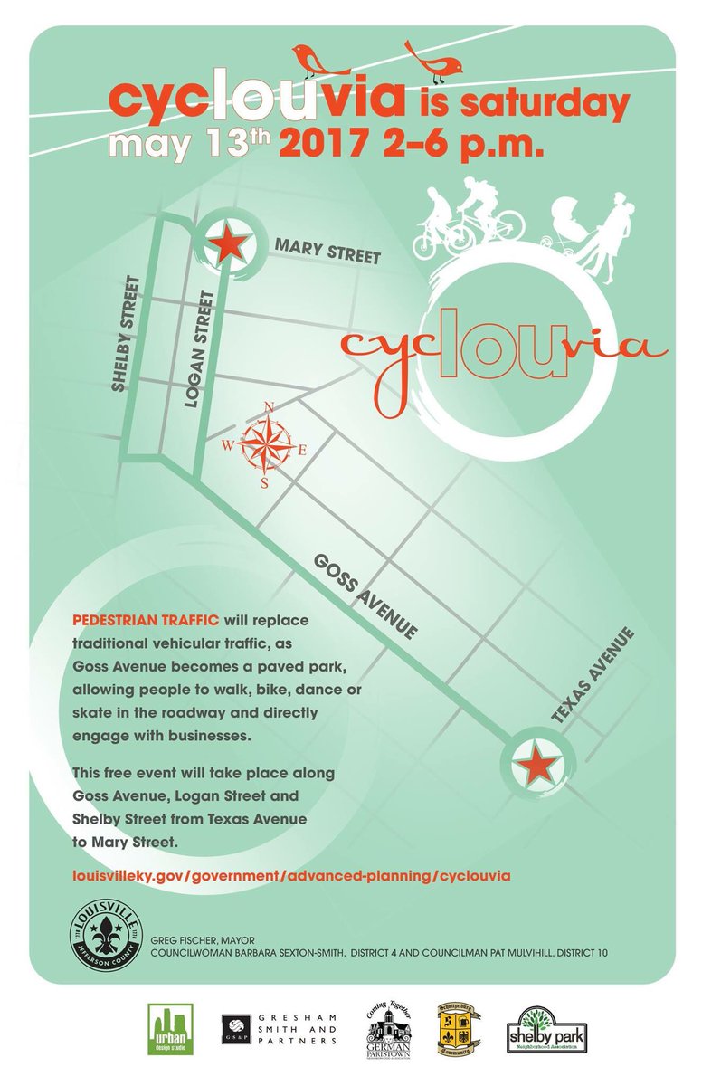 SustainLou's tweet photo. Weather looks great for a beautiful CycLOUvia on Saturday! Join us to enjoy car-free streets and local businesses! https://t.co/94vBeh8Wjr
